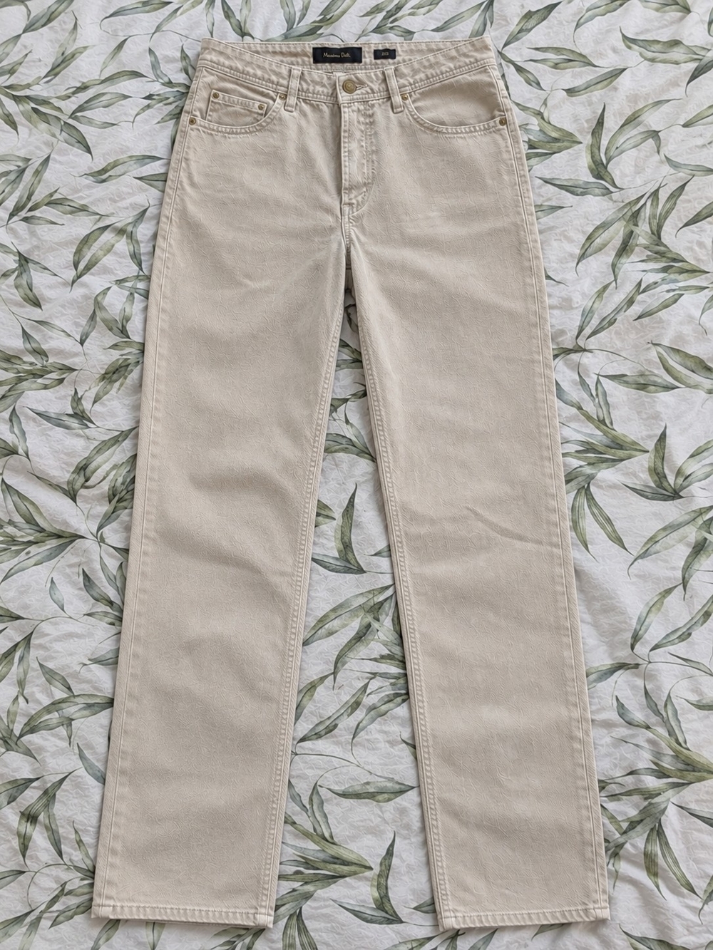 Massimo Dutti Men's Light Beige Straight Leg Pants 32/32